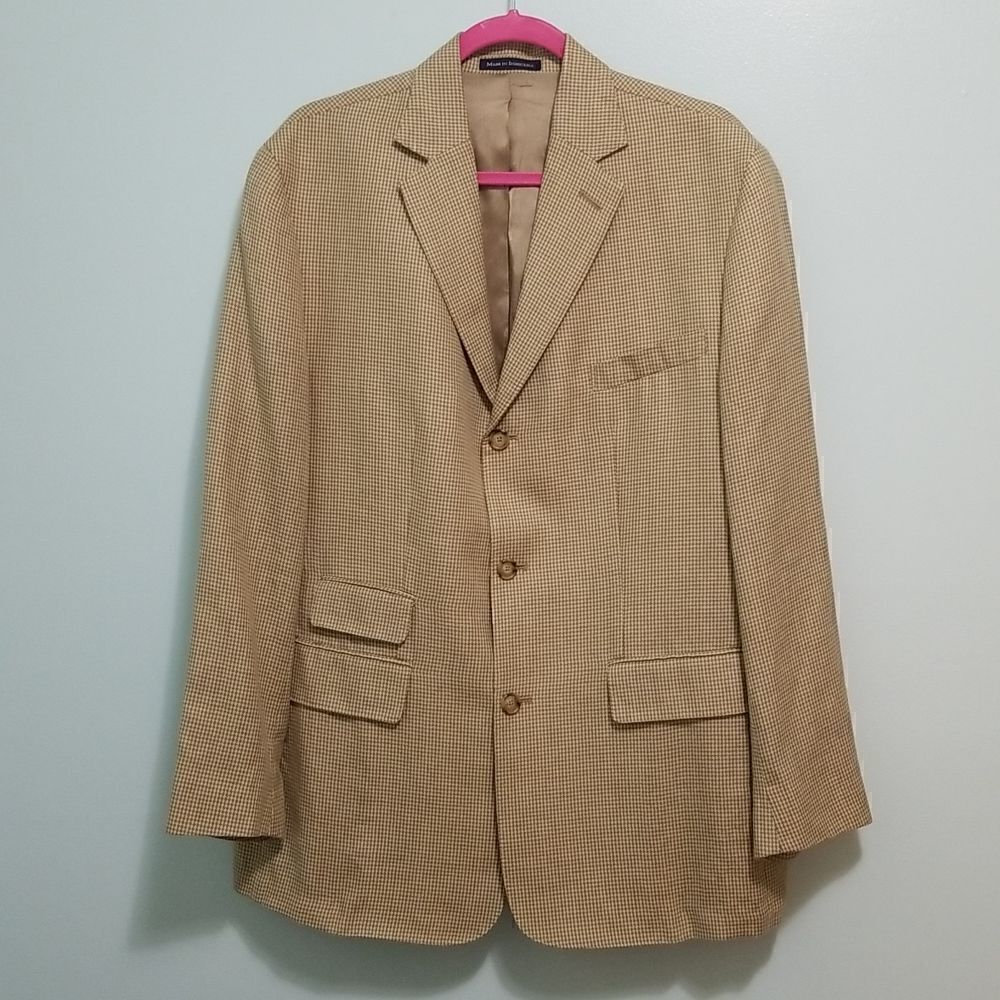 NWOT Lands' End tan/cream sport coat, size M.